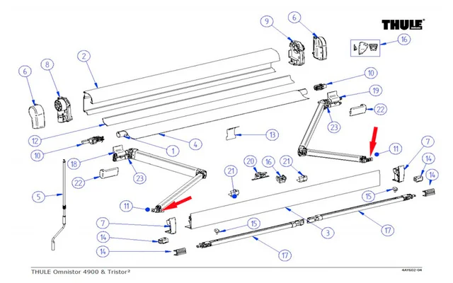 Thule Gelenkarm-Endstück Satz