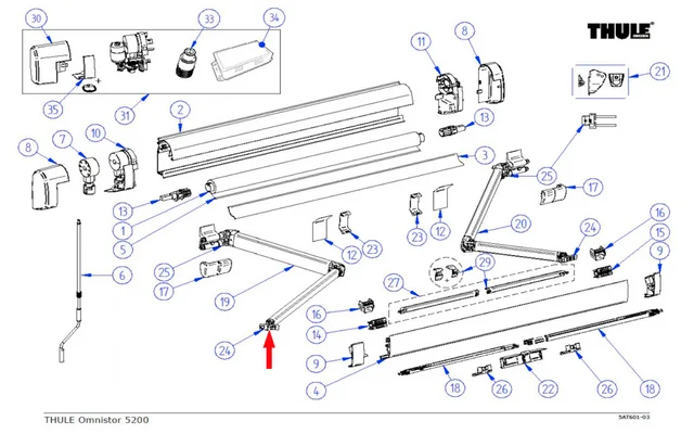 Thule Gelenkarmbefestigungs Satz