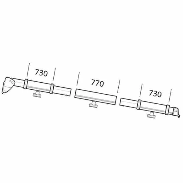 Thule Klemmprofil links f. Markisenzelte, Auszug 2,5 m, Serie 5 (Nr.1500602157)