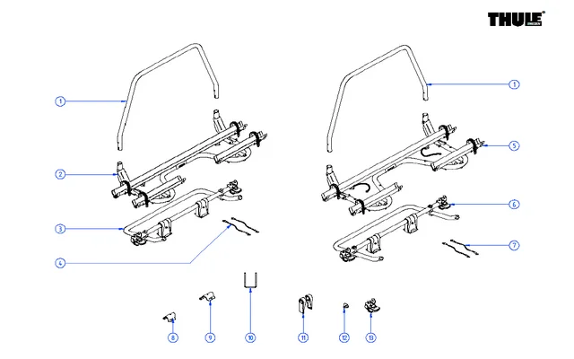 Thule Profil Grundträger für Fahrradträger Caravan Superb SV / Smart / Smart Eriba Touring – Thule Ersatzteilnummer 1500602770