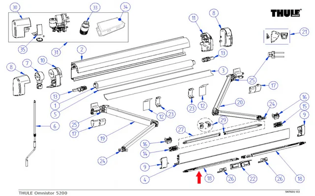 Thule Stützfuß (162 cm)