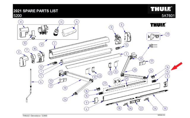 Thule Stützfuß-Befestigung (Front rechts)