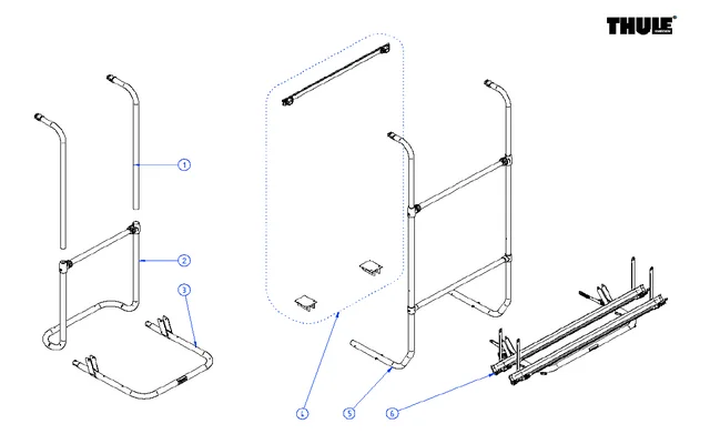 Thule Tragarm Oben 1 Stück für Fahrradträger Sport G2 Tour – Thule Ersatzteilnummer 1500602649