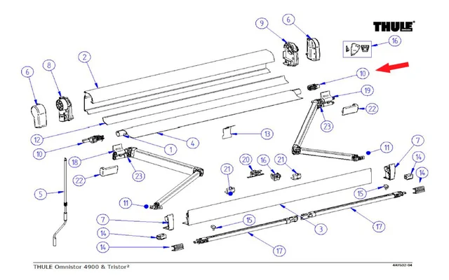 Thule Tuchrollenendkappen-Satz