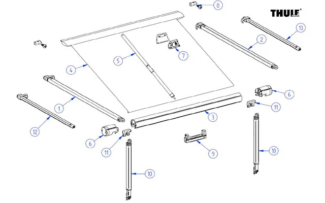 Thule Walze für Markise Omnistor 1200 5,5 Meter – Thule Ersatzteilnummer 1500602980