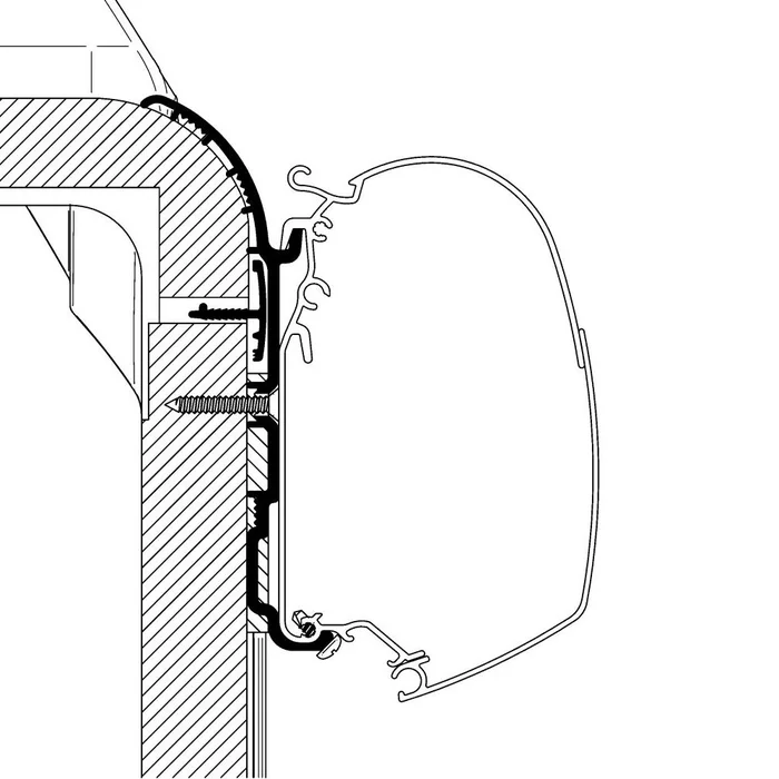 Thule Wandadapter Bürstner Ixeo T680, Omnistor Serie 5 und 8, Länge 4 m