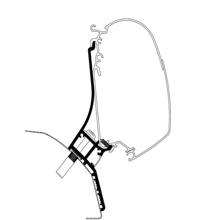 Thule Wandadapter Fiat Ducato ab 07/2006 H2, Omnistor Serie 5200, Länge 3,15 m