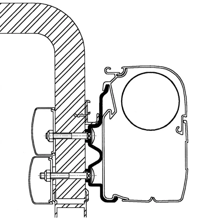Thule Wandadapter für Hymer Exsis/Camp, Omnistor Serie 5 und 8, Länge 4,50 m