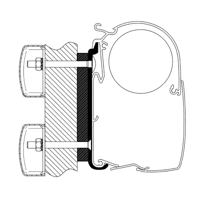 Thule Wandadapter-Set Dethleffs Globebus, Omnistor Serie 8, Länge 4 – 6 m