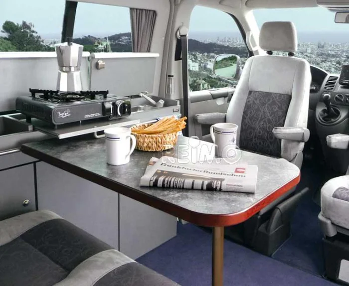 Tischanlage für VW T5/T6/T6.1 CityVan – Dekor Pearl