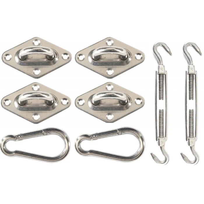 Travellife Befestigungskit für rechteckiges Schattentuch, silber