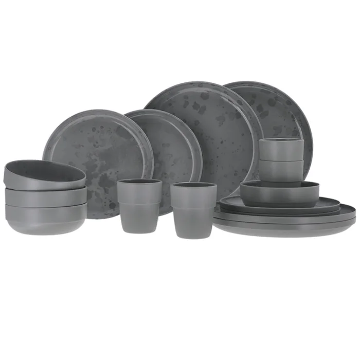 Travellife Geschirrset Palma 16-teilig, dunkelgrau