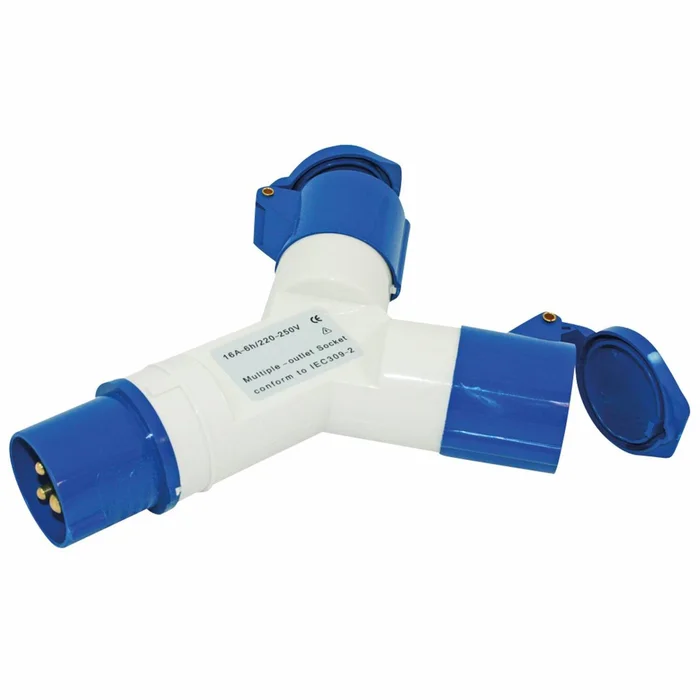 Triplite CEE 17: 1 Eingang männlich, 2 Ausgänge weiblich HABA