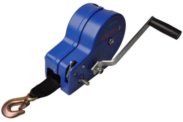 Ungebremste Handwinde – 1150/575 kg – inklusive Windengurt und Lasthaken – 2 Geschwindigkeiten