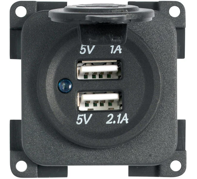 USB-A-Doppelladesteckdose – 5V/1A und 5V/2,1A
