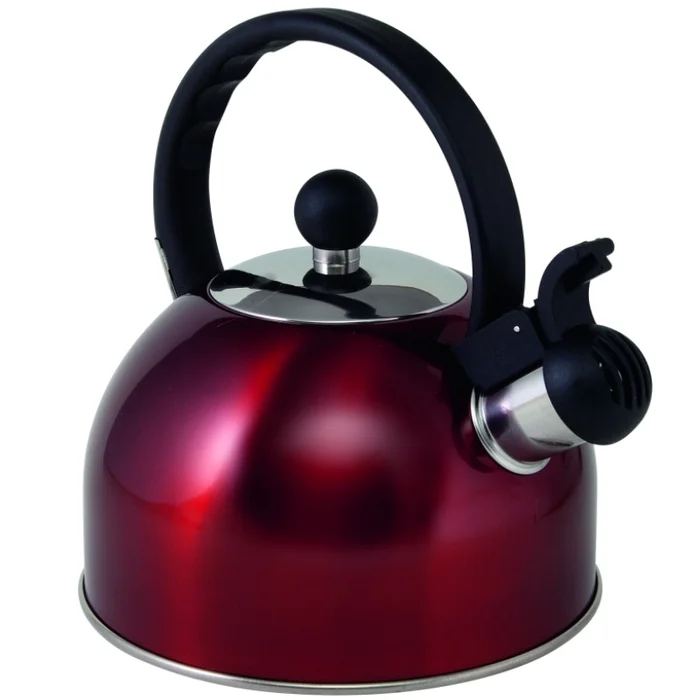 Via Mondo Flötenkessel Edelstahl bordeaux, 1,5 Liter