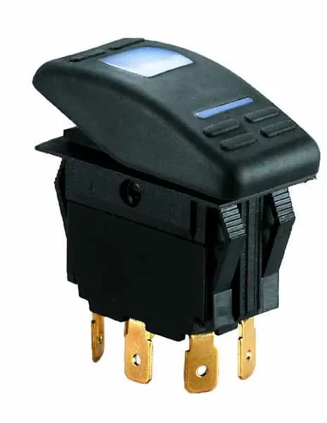 Wasserdichter Kontakt, 3-polig, mit LED an/aus, 12 V, max. 15 A