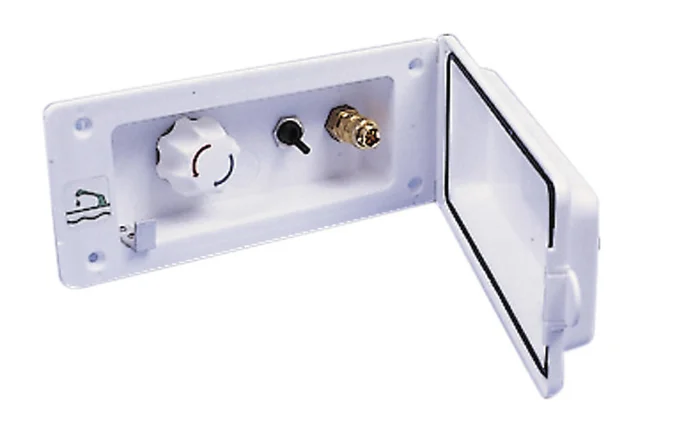 Wassersteckdose mit Vormischer und Dusche weiß – Ohne Schloss