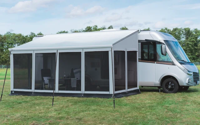 Wigo One Seitenwand links für multifunktionales Markisenzelt für Sonnen- / Wind- / Sicht- / Moskito- und Regenschutz