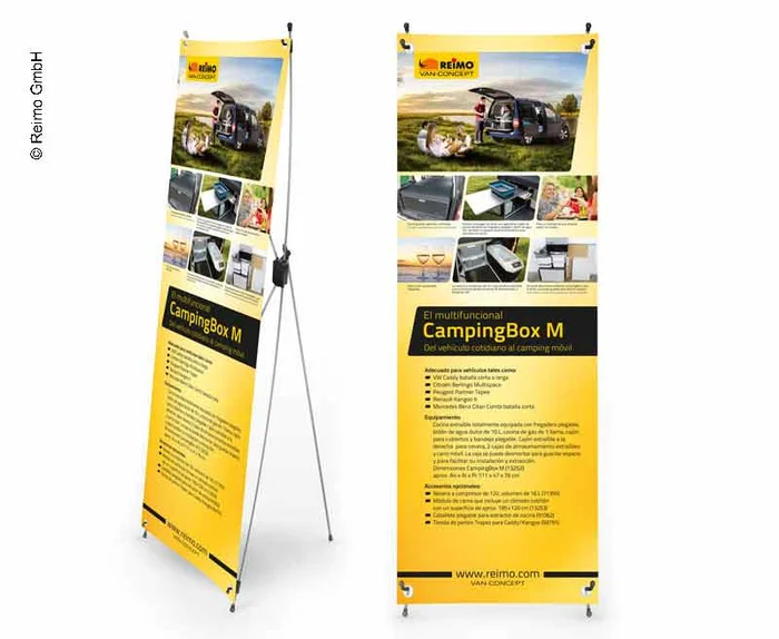 X-Banner – Motiv: Reimo Campingbox M, Spanisch, Größe: 60x180cm