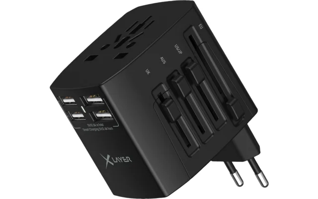 XLayer Internationaler Reisestecker weltweit schwarz
